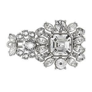 Gucci Interlocking G Crystal GG Hair Slide Clip Accessory Silver